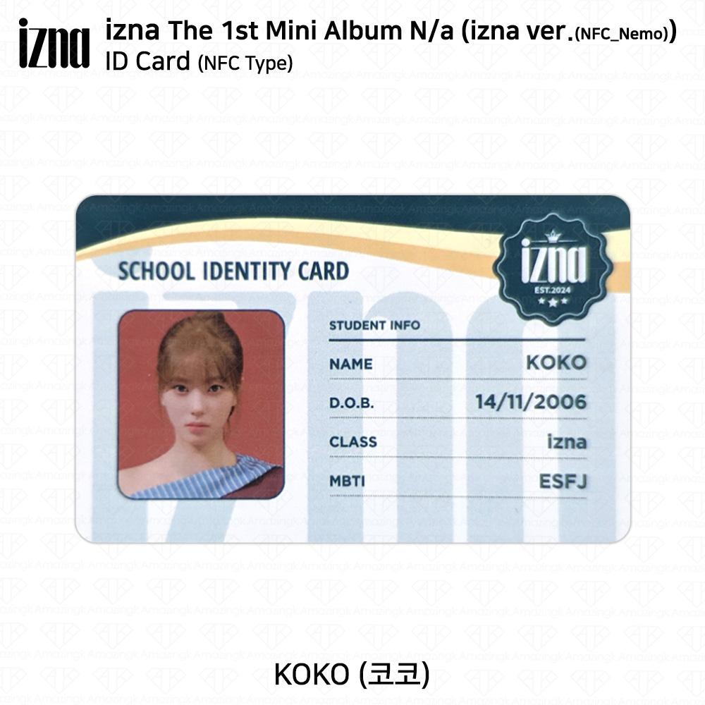 izna Первый мини-альбом N/a NFC_Nemo ver Official Selfie Photocard ID Card KPOP