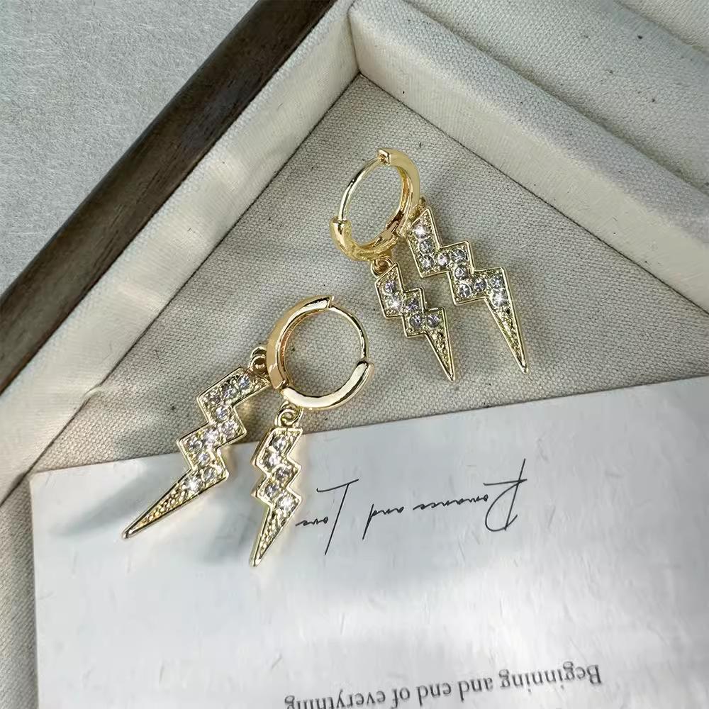 Серьги-молнии с полным бриллиантовым покрытием, женский нишевый дизайн, модные, в стиле хип-хоп, крутые, с характером, хулиганские, красивые, серьги-кольца
