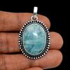 Blue Aquamarine Pendant Natural Gemstone 925 Sterling Silver Handmade Pendant Gift For Her