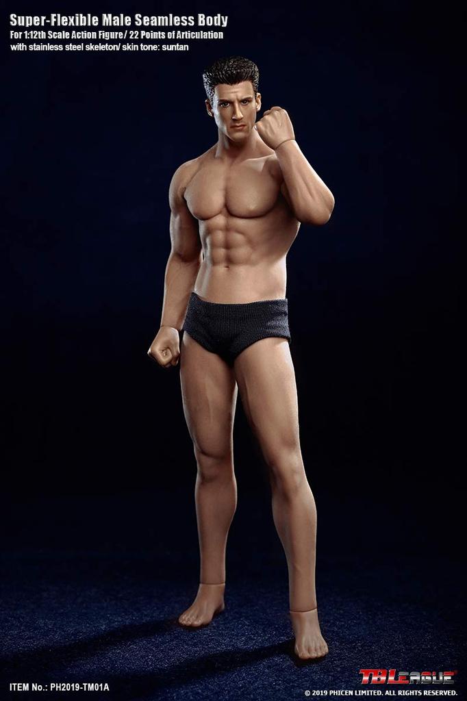 OBEST TBLeague Scale Male Muscular Action Figure with Seamless Body and Head 1/12 (PH2019-TM01A)