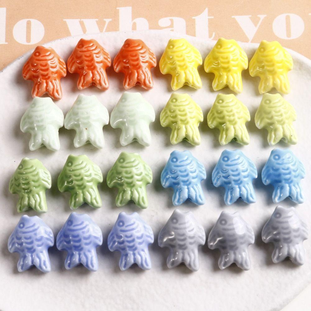 10pcs Fresh Color Fish-shaped Bead Handmade Craft Jewelry Making Material Gift