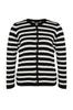 Women's Fashion Stylish Plus Size Cardigan Black Striped Knitwear Cardigan
