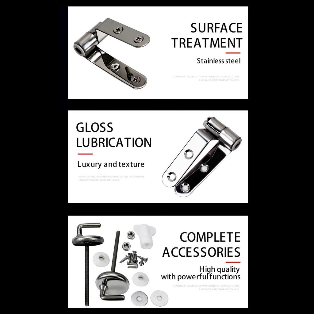 Toliet Hinges/Screws Toilet Lid Mounting Set Bathroom Hardware Repair Set Toilet Seat Attachment Simple Installation