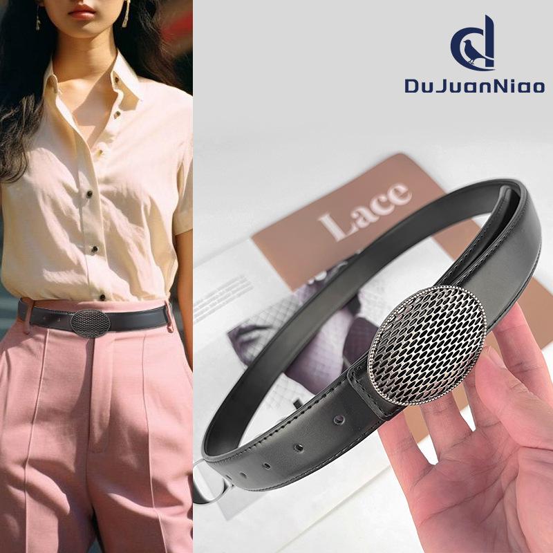 Leather Women'S Belt Cowhide Simple Match Casual Pants Jeans Women'S Pin Buckle Belt