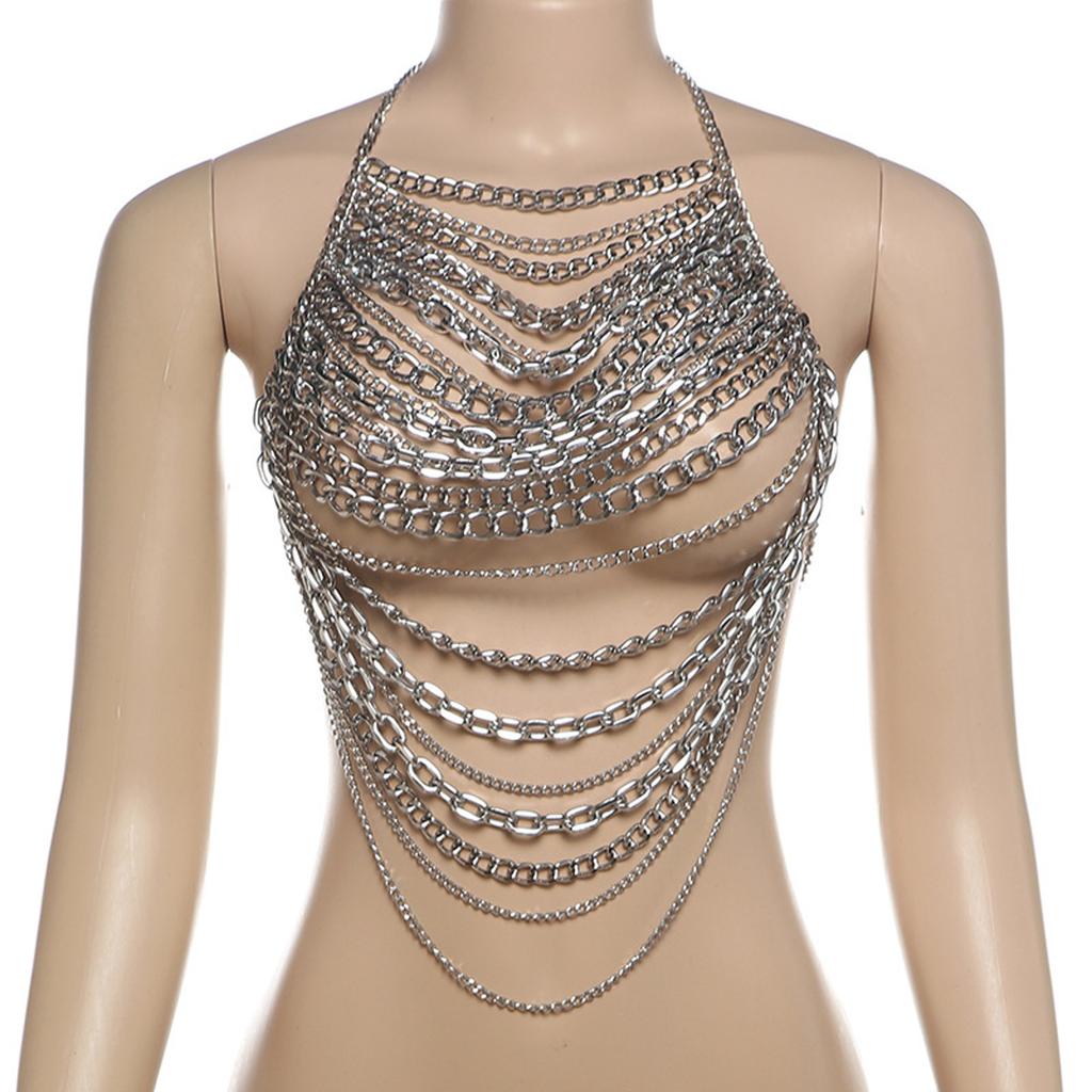 Women Body Chain Featuring Hollow Chain Elegant Body Jewelry Nightclub Body Accessory Suitable for Weddings and Proms