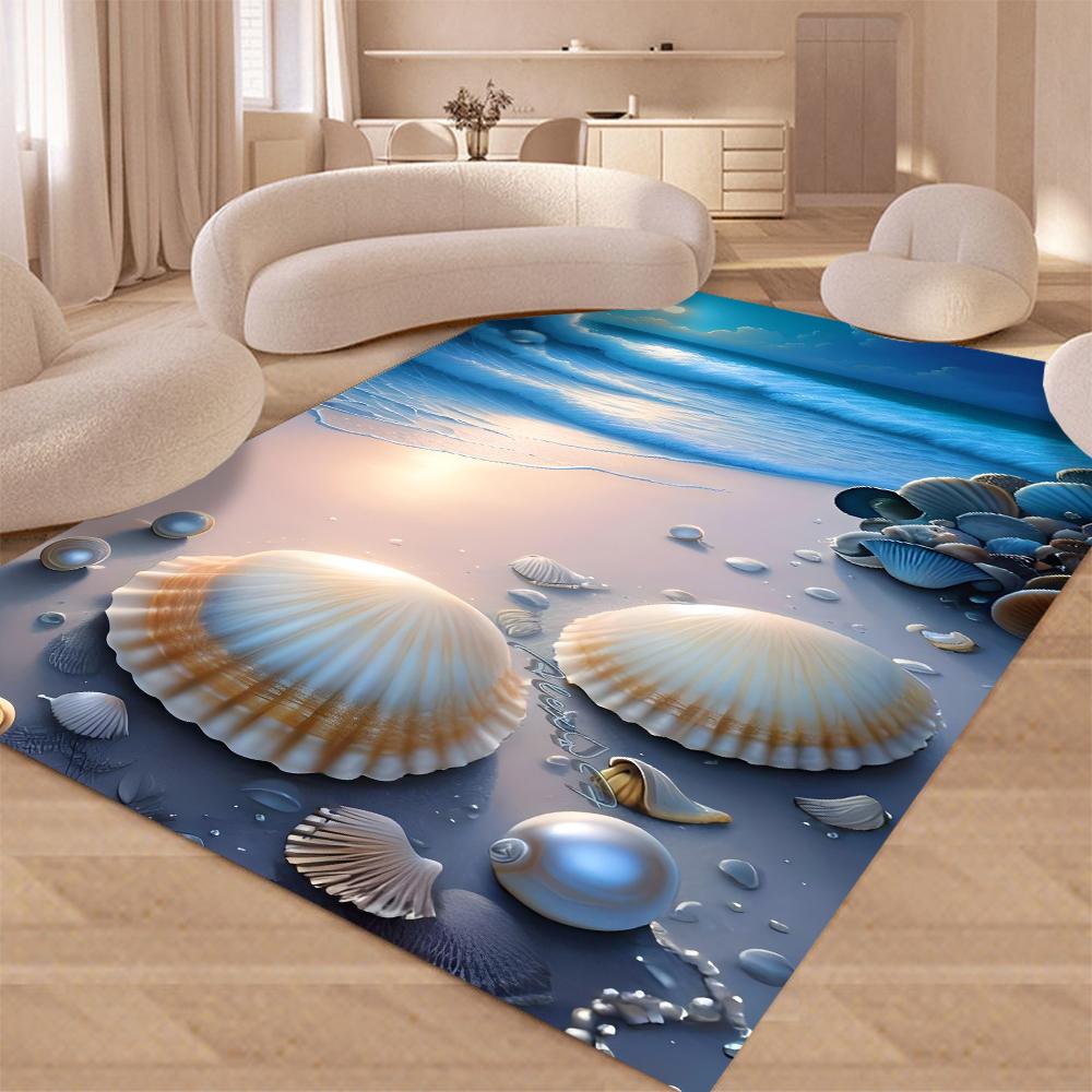 Новая Морская звезда Пляжная ракушка Морская звезда Песок Ковер Коврик для Гостиной Спальни Дома Украшение Дивана, Детский Игровой Нескользящий Напольный Коврик
