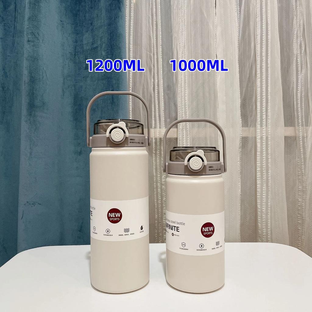 1л/1,2л термос из нержавеющей стали большой емкости с трубочкой стакан для холодных горячих напитков термос чашка для питья в спортзале
