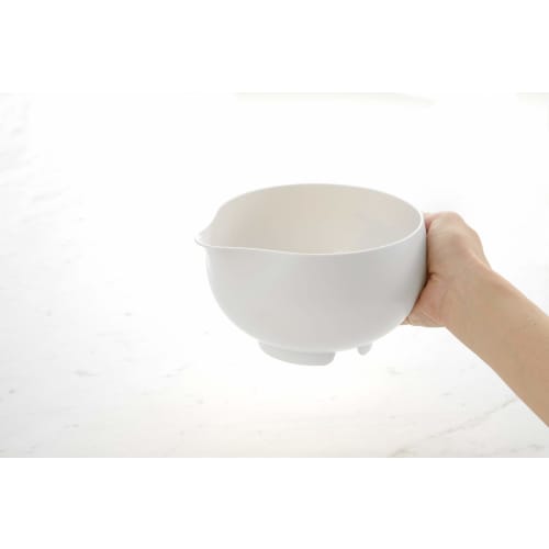Richell Easy Cooking Bowl, Tarenu Large, White, 2300ml, Dishwasher and Microwave Safe, Heat Resistant, Stylish and Cute, Kitchen Item 016993