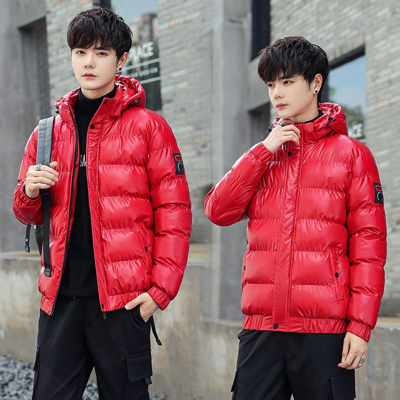 Мужская зимняя новая корейская модная молодая и красивая мужская повседневная короткая хлопковая куртка с капюшоном