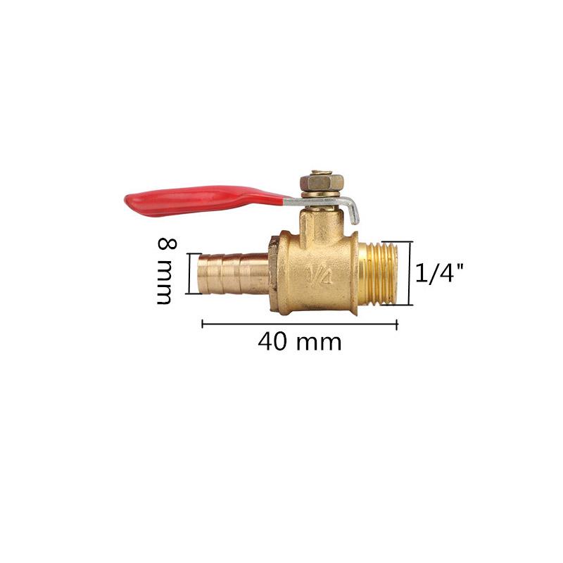 1 шт. 1/4 "наружная резьба, латунный шаровой кран 6 мм, 8 мм, 10 мм, порт для трубы, садовый резервуар для воды для орошения, контроллер воды, переключатель фитинга для труб
