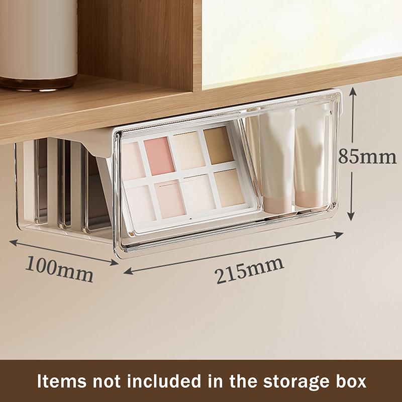 Under-Shelf Hanging Storage Bins Clear Plastic Organizers For Bathroom Kitchen Closet