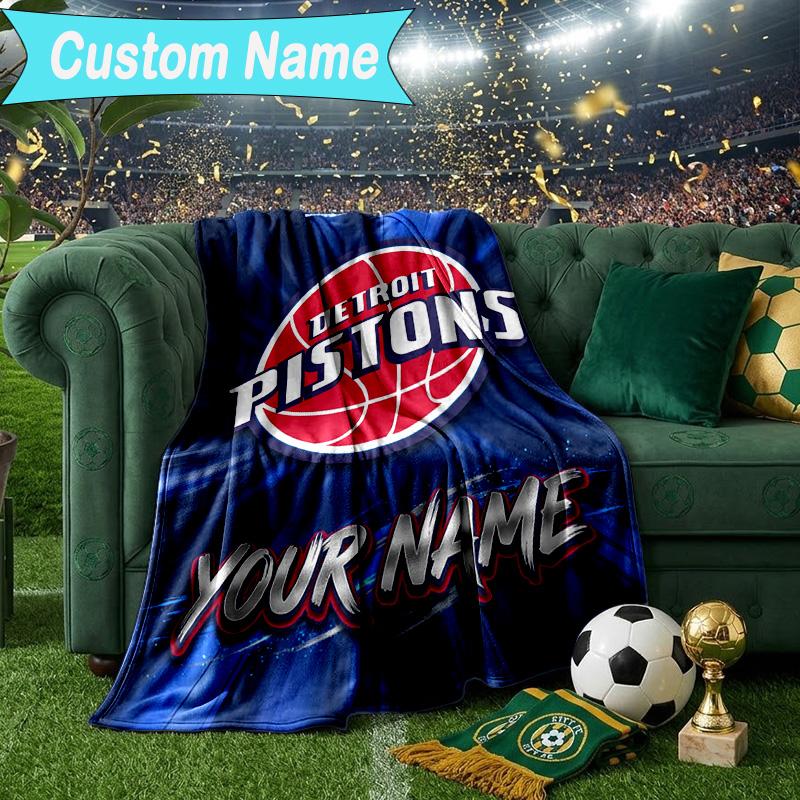Custom Name Blanket Detroit Basketball Art Blanket Bedding Blanket for Travel, Camping, Living Rooms, Offices, Sofas, Fan Christmas gift