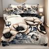 Retro Flower Pattern 3D Printed Quilt Cover Elegant Simple Style Bedding Set Luxury Soft Home Textiles Duvet Cover Pillowcases