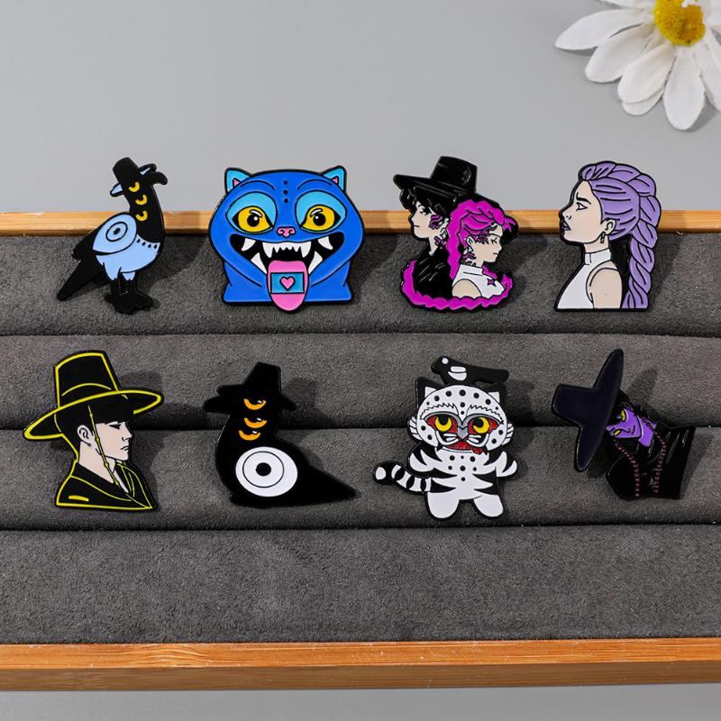 K-Pop Охотник на демонов Шарм Сплав Брошь Значки Фэнтези Команда Охотников Броши Креативный Аниме Мерч Ювелирные Аксессуары Подарки