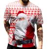 Trend Fashion Funny Santa Claus Graphic T Shirts for Men Personality Leisure Holiday Printed Round Neck Short Sleeve Tees Tops