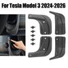Передние и задние брызговики для Tesla Model 3 2024 2025 2026 Мягкие брызговики Защитные щитки Крыла Без сверления Брызговик Дорожные аксессуары