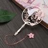 Chinese Style Metal Koi Pendant Tassel Brass Bookmark Pagination Mark Group Fan Shape Book Clip