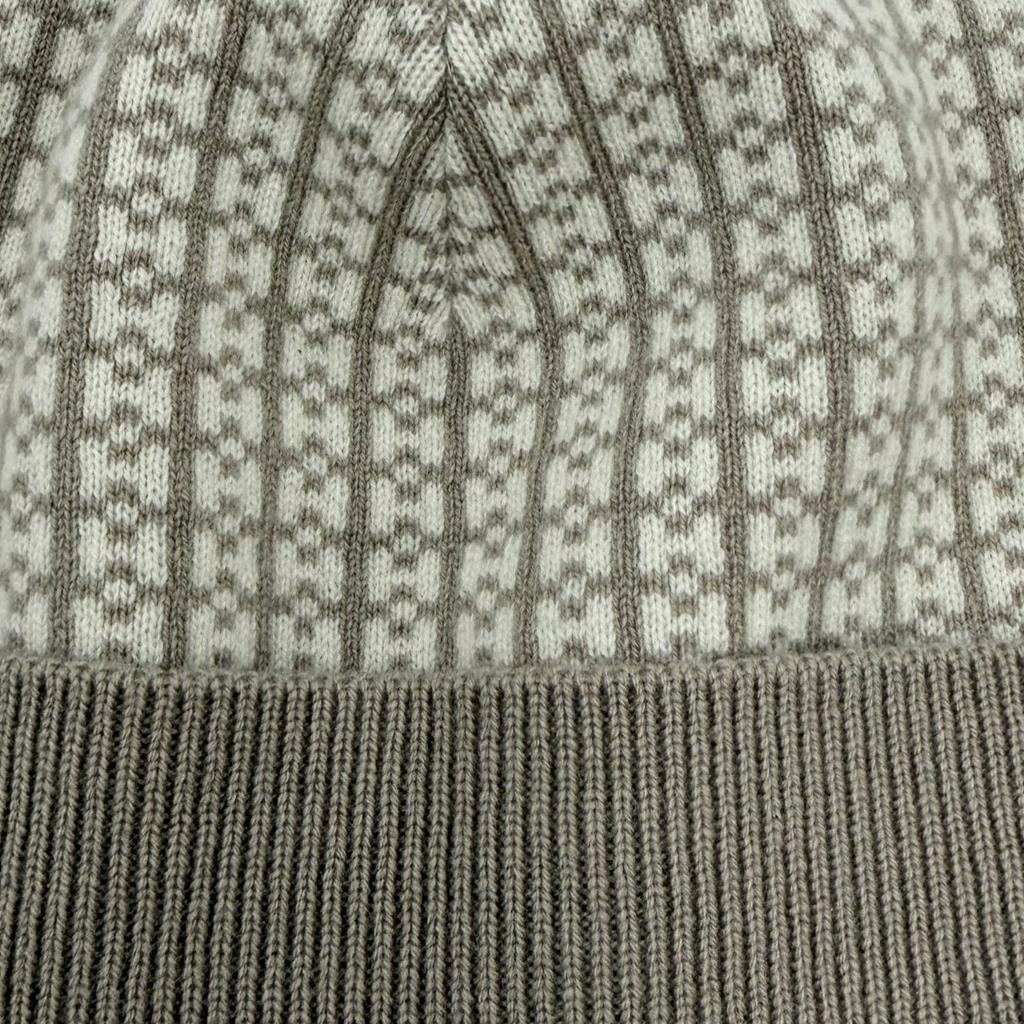 Excellent HERMES Knit cap H logo design beige cashmere Women M Used