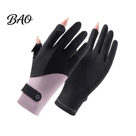 Cycling Sun Gloves Summer Driving Gloves, Cooling Protection Full Finger UV with Anti-Slip Palm, Ultra Thin Ice Silk for Women Outdoor Sports