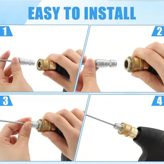 Набор насадок для мойки высокого давления Система быстрого подключения Насадка для чистки Удлинитель из нержавеющей стали для чистки кондиционеров с режимами многократного распыления