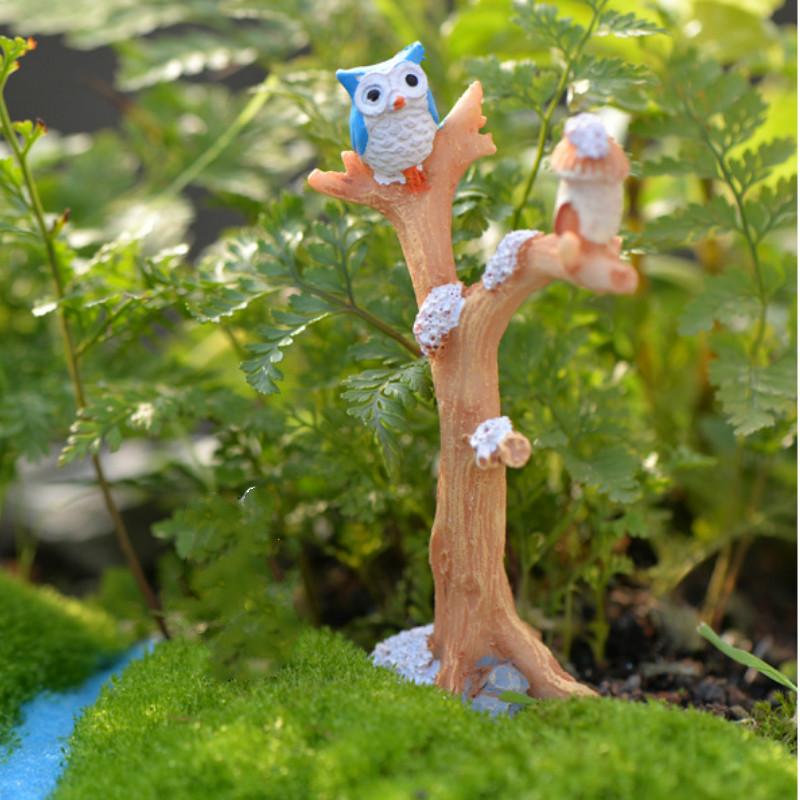 Миниатюрные ветки деревьев из смолы, набор для садового домика «Сова», куклы, рождественские украшения, детские игрушки