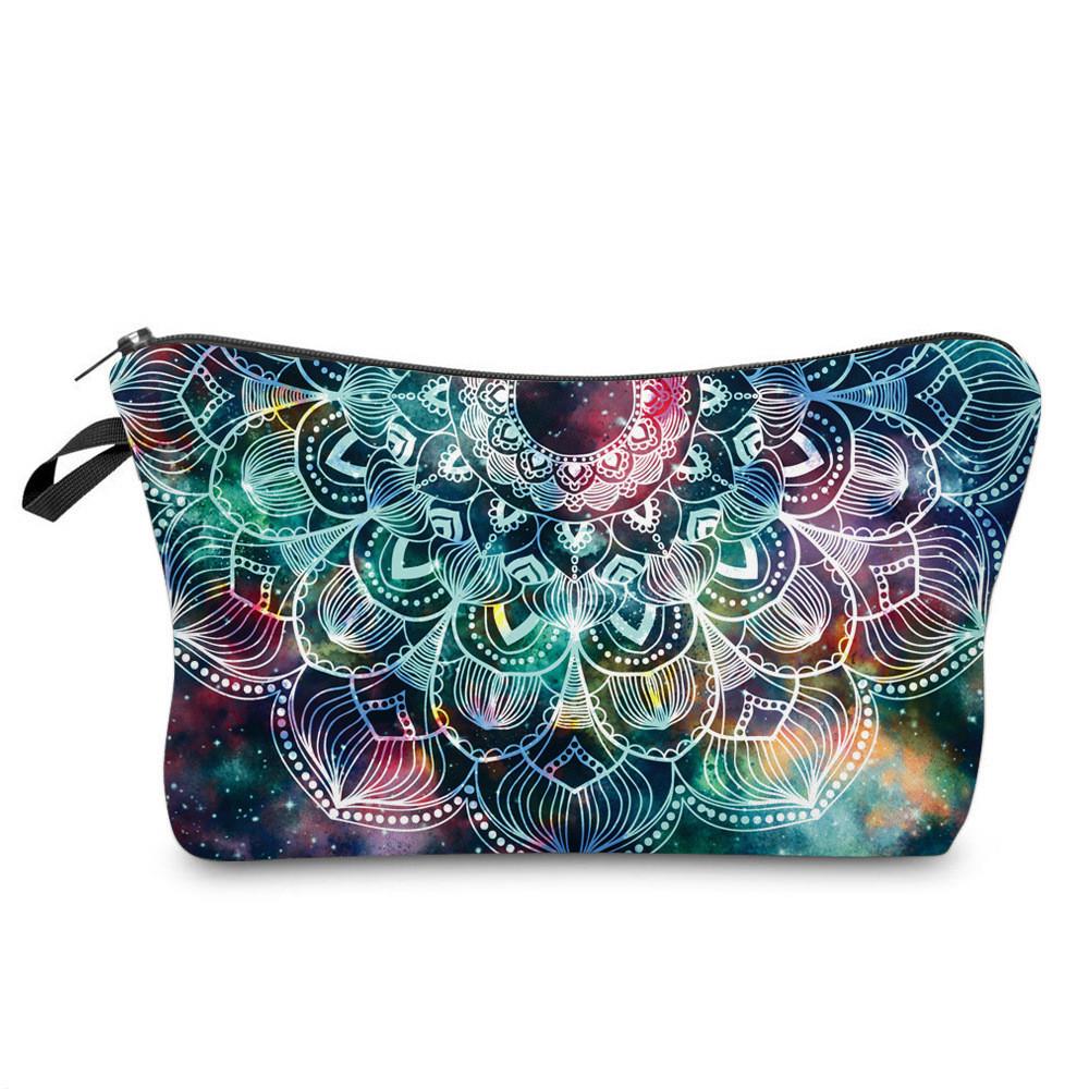 Bag Makeup Mandala Printed Multi Functional Portable Travel Storage Pouch Wash