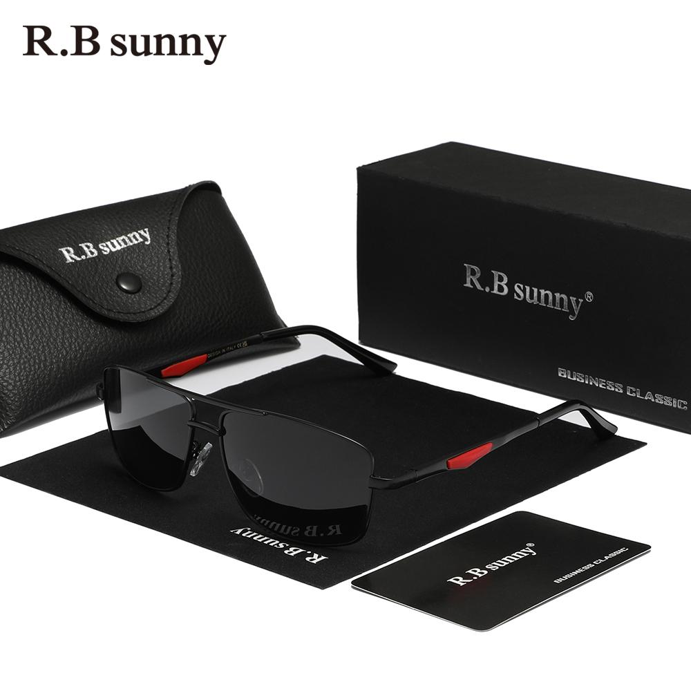 RBsunny Классические поляризованные солнцезащитные очки мужские пилотные прямоугольные очки для вождения с линзами Anti-UV400 спортивные рыболовные женские очки