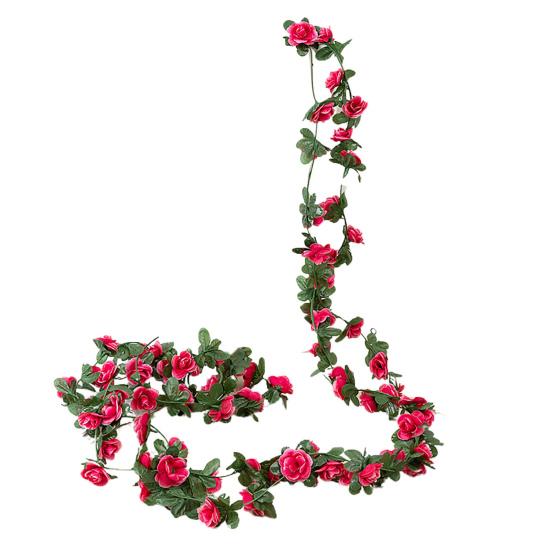 2.5M Artificial Flower Garland Realistic UV Resistant Faux Flower Rattan Vine Wedding Party Hanging Simulation Bloom