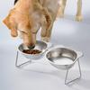 Stainless Steel Elevated Cat Bowl Tilted Raised Cat Bowl with Metal Stand