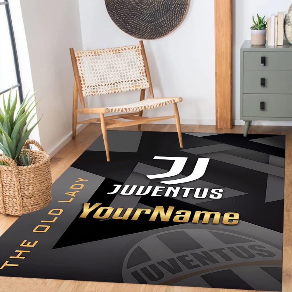 Juventus Customized Name Floor Rug Office Rug Design for Kitchen Balcony Entryway Living Rooms Anti-slip Rug Decorate Offices