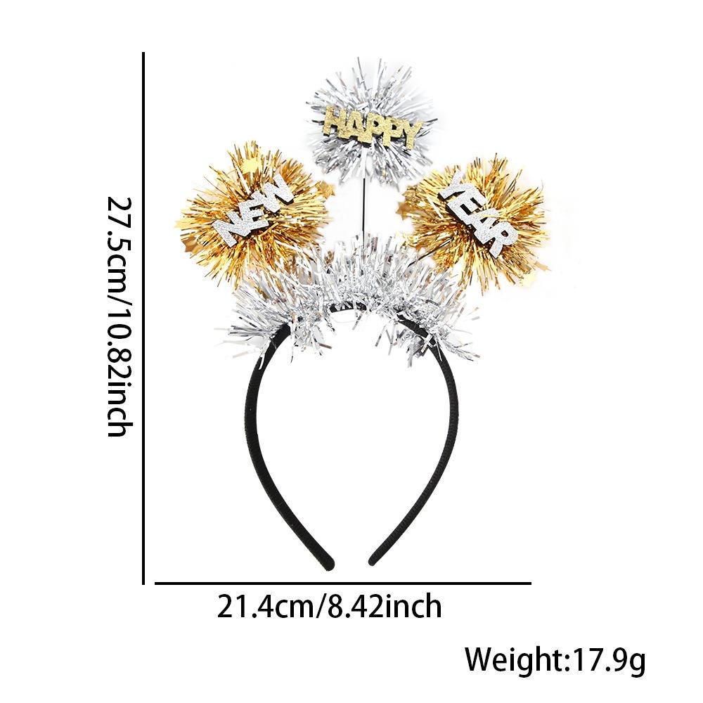 Gold Silver Happy New Year Headband Glitter Party Photo Props  Party Supplies