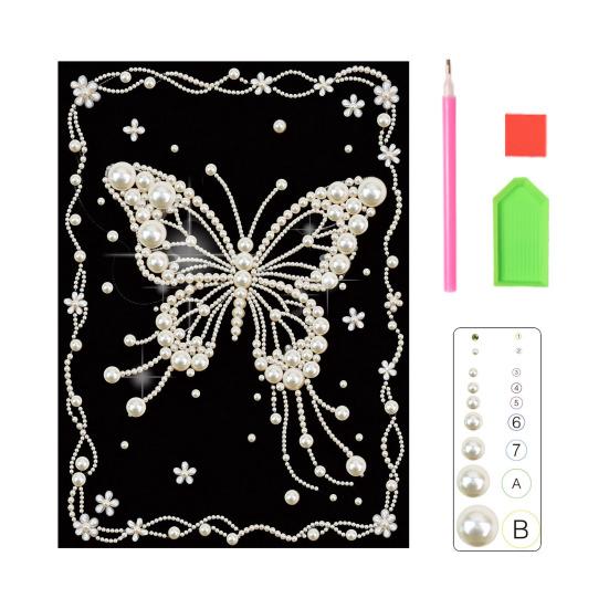 Набор для 3D-рисования жемчугом DIY Искусство и поделки из искусственного жемчуга для взрослых Мозаичная настенная живопись Картина с жемчугом и стразами в виде бабочки для декора дома и спальни