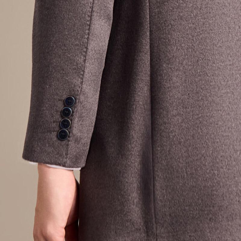 Men's Mid-Length Wool & Silk Blend Overcoat