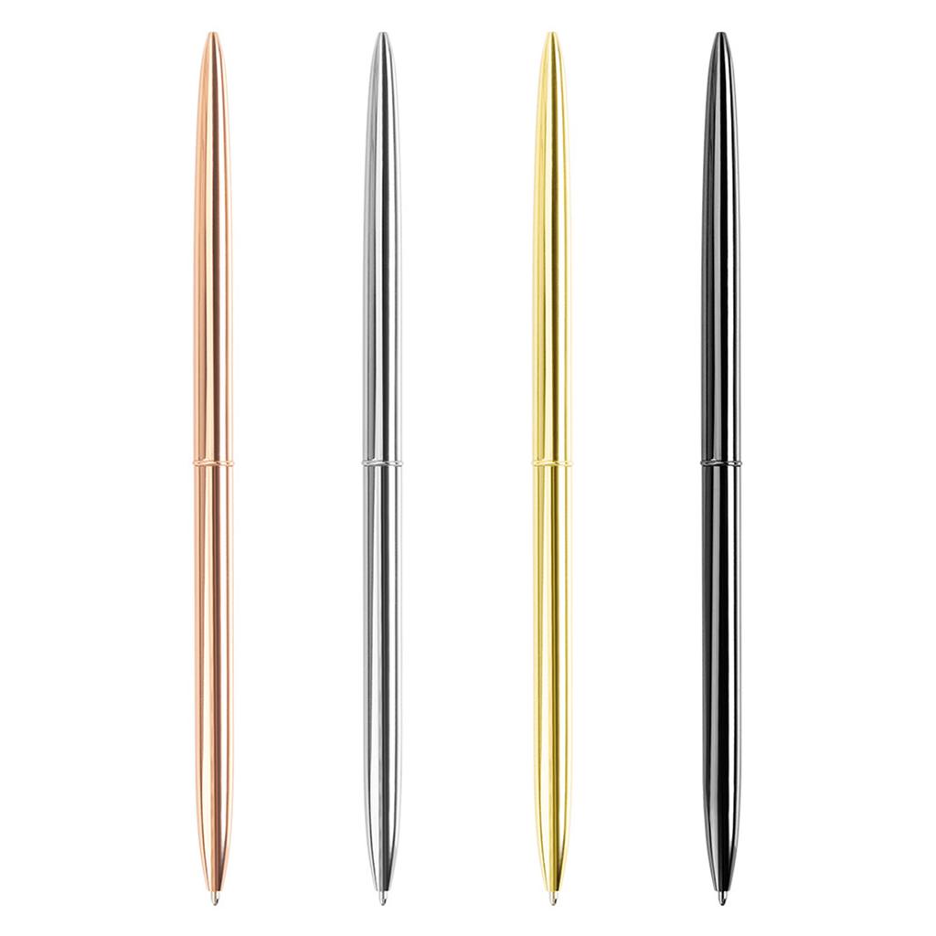 6 шт. Новинка Тонкая шариковая ручка с поворотным механизмом, металлическая шариковая ручка с наконечником 1,0 мм, ручка для письма и подписи, ручка для гостевого входа