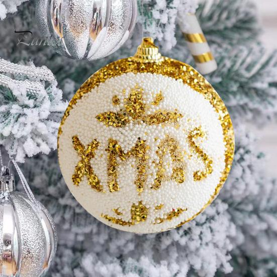 3 шт., 8 см, небьющиеся рождественские шары, украшения с ремешком, большой шар, подвесные подвески для рождественской елки, праздничное украшение, подарок на Новый год 2024