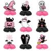 Cute Pink Halloween Honeycomb Centerpieces, Ghost Pumpkin Desktop Table Decor for Party Supplies