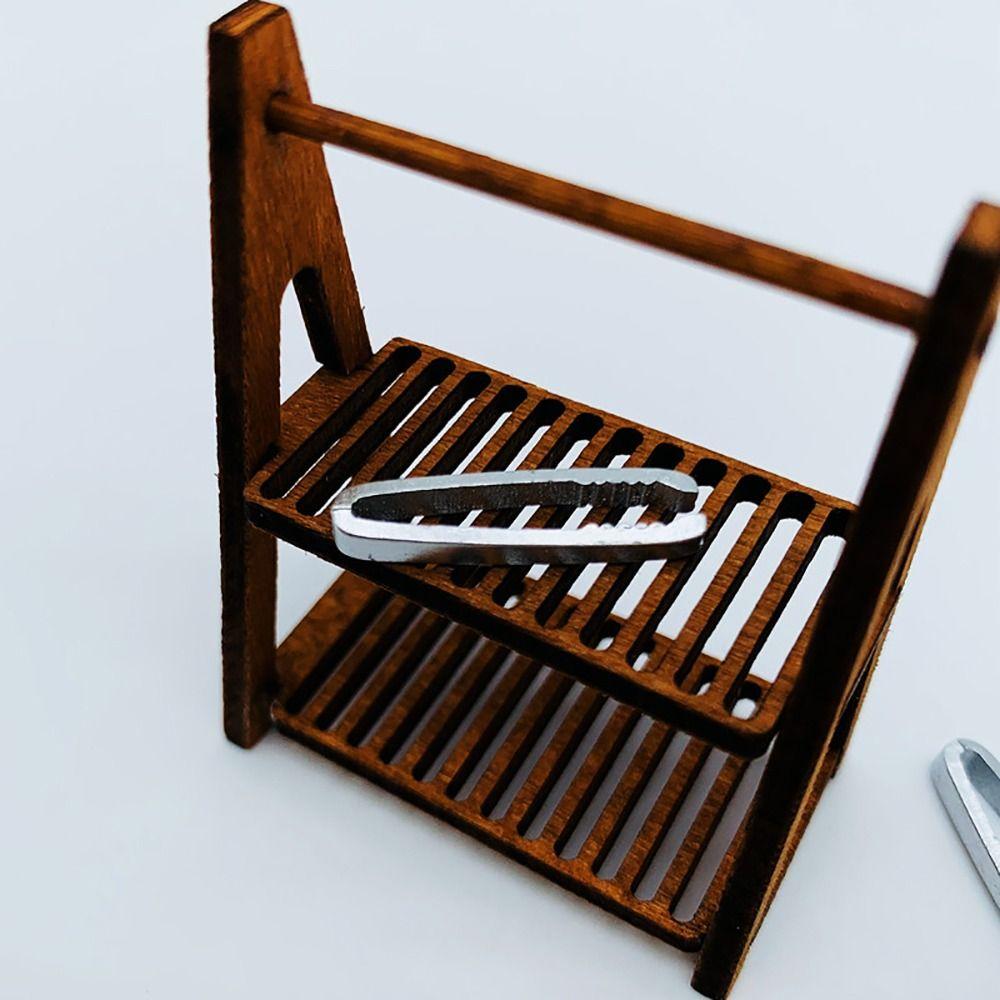 Мебель для кукольного домика, ящик для хранения кукольного домика, деревянная мини-стойка для хранения, украшение кукольного домика