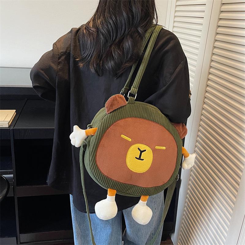 2025 Капибара Мультяшная Плюшевая Лоскутная Сумка Кроссбоди На Плечо - Большая Вместимость, Милый Дизайн