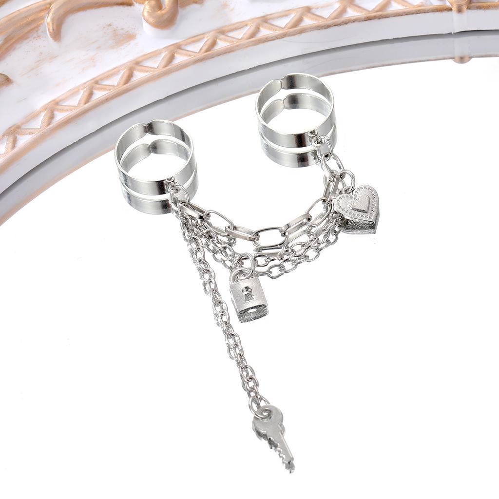 Новинка 2022 года, простые модные элегантные ювелирные изделия для мужчин и женщин, универсальное кольцо с подвеской в виде сердца, набор ключей с подвеской