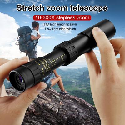 Телескоп с большим увеличением 10-300×40 Zoom Монокуляр для охоты Оптический призматический дальномер Карманный монокуляр