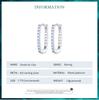 BAMOER стерлингового серебра 925 пробы, синий опал, простые геометрические пряжки для ушей, квадратные серьги-кольца, серьги с фианитом для женщин, ювелирные изделия