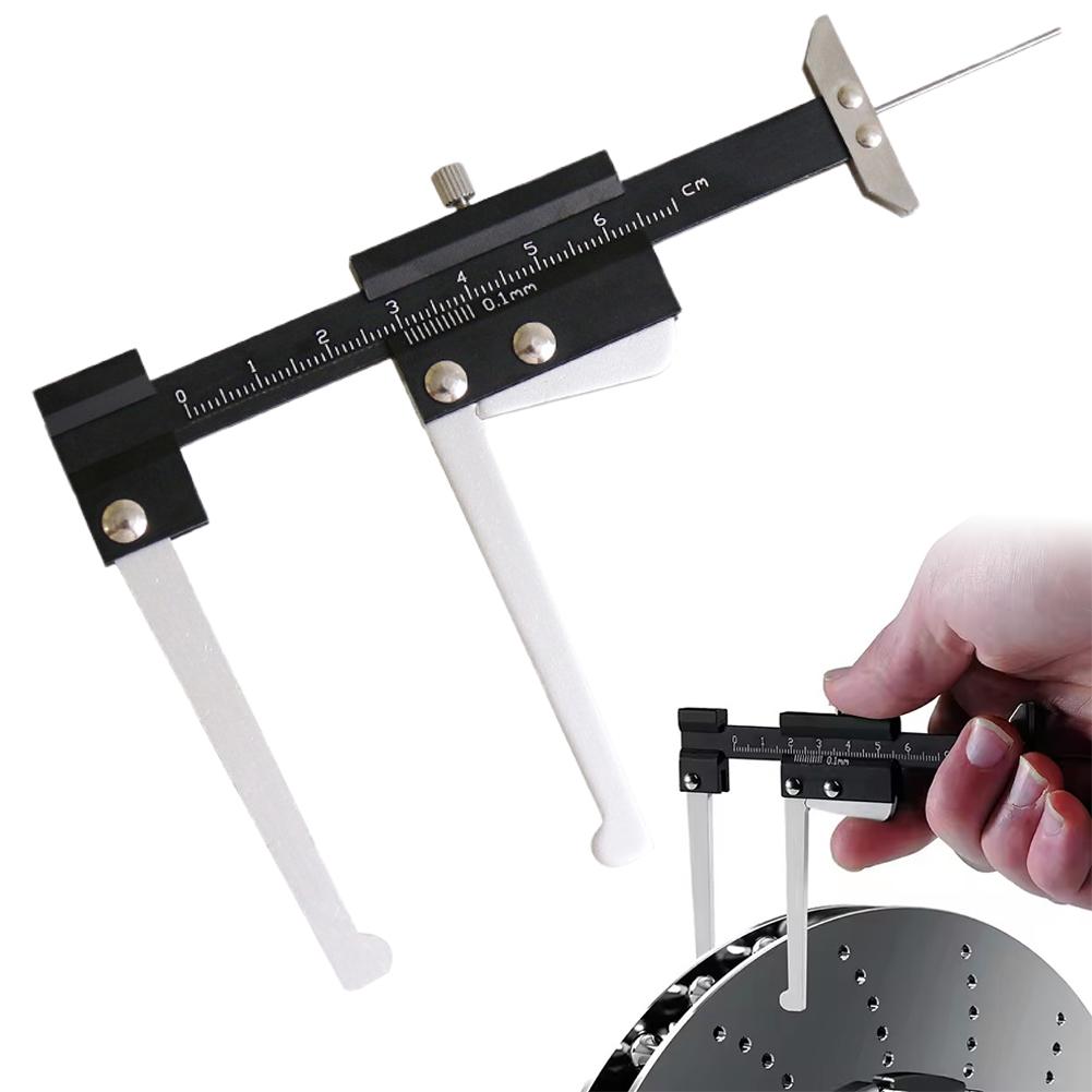 Измеритель глубины толщины тормозного диска Линейка Алюминиевый сплав Штангенциркуль глубины тормозного диска Компактный 0–60 мм Метрический Для автомобильной детали L7R6