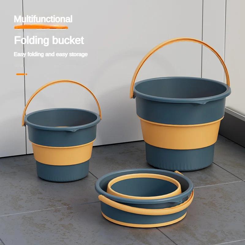 5/10/17L Collapsible Bucket Outdoor Fishing Camping Space Saving Portable Folding Car Wash Bucket Bathroom Kitchen Bucket