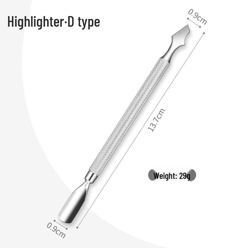 Double-Ended Stainless Steel Cuticle Scraper & Pusher Tool for Nail Art Removal