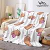 Cute Capybara Printed Blanket Suitable for Sofas Beds Offices Travel Camping Chairs Warm Plush Blanket