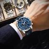 POEDAGAR Top Military Man Wristwatch Waterproof Luminous Chronograph Leather Exquisite Watches For Men Sports Men's Quartz Watch
