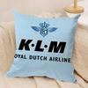 Нидерланды KLM R-Королевская голландская авиакомпания Наволочка из шелковистого короткого плюша на подушку, с потайной молнией, пылезащитная наволочка для диванной подушки, для домашнего декора
