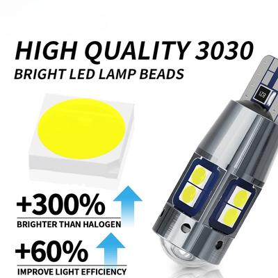 2 шт. Светодиодная лампа T10 W5W Супер яркая 3030 10SMD Canbus Автомобильная лампа для салона, приборной панели, карты, купола, парковки, Автомобильная сигнальная лампа 6000K