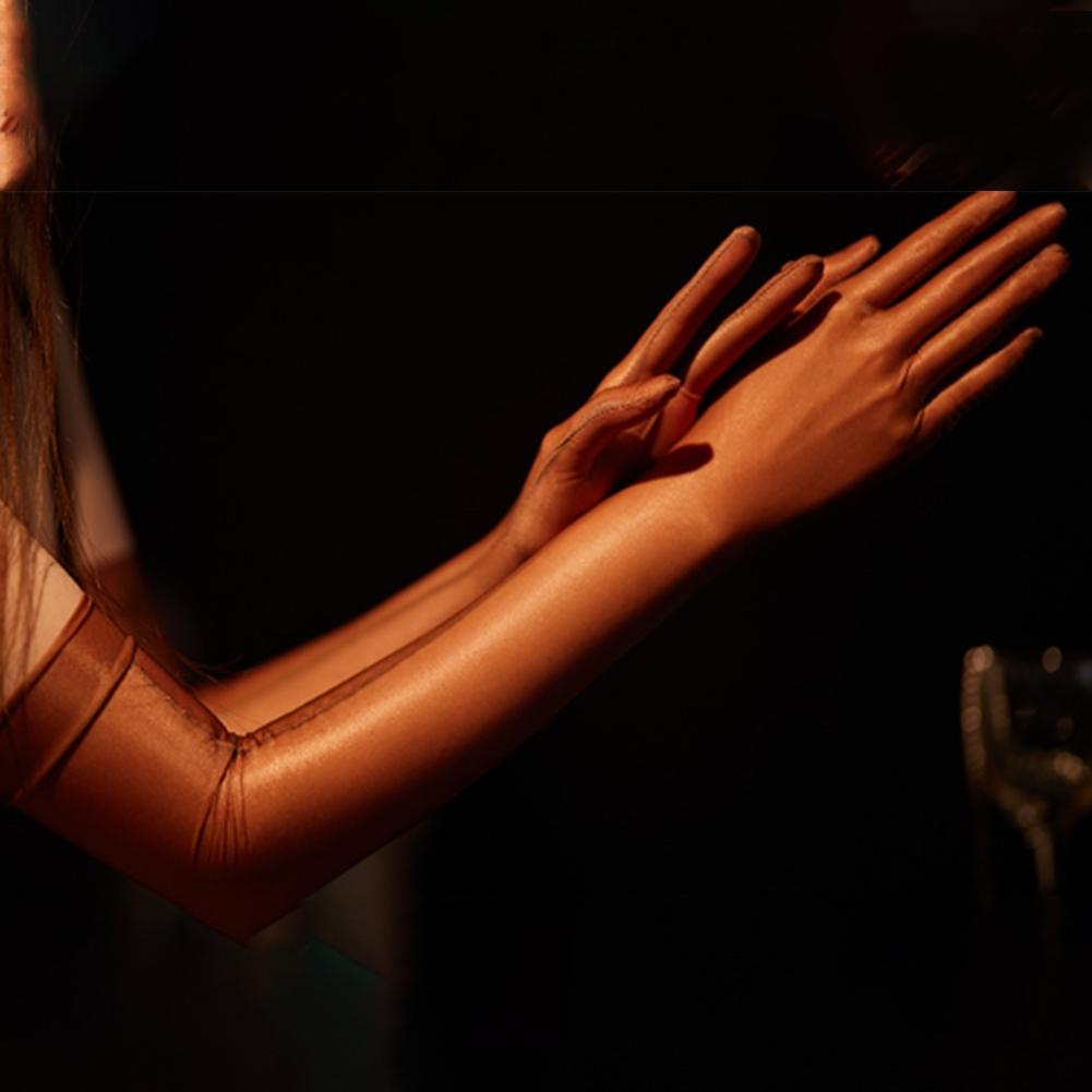 Высокоэластичные перчатки масляные блестящие глянцевые сексуальные тонкие прозрачные