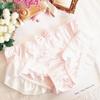 Large Size Candy Color Milk Silk Bow Princess Lolita Cosplay Maid Underwear Cute Lovely Sweety High Stretch Panties